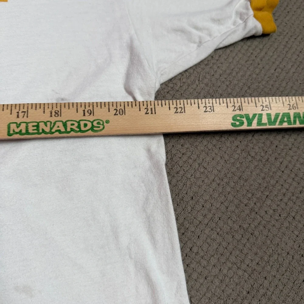 A Complete Unknown Bob Dylan Movie Promo Ringer T-Shirt White Yellow Size L